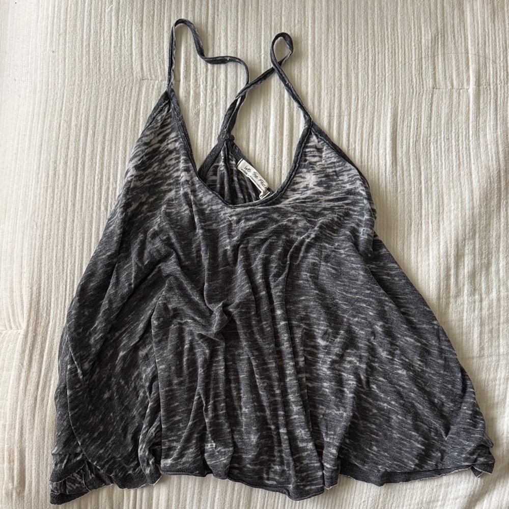 We the Free- Free People Gray Distressed Cami